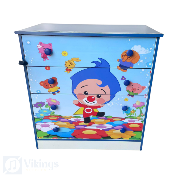 Comoda Cuatro Infantil Diseño Payaso Plim Plim