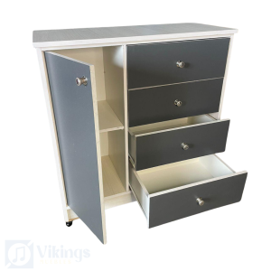 Comoda Con Puerta Melamina Gris