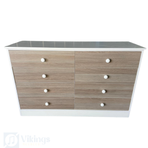 Comoda Doble Melamina Cendra Escandinavo