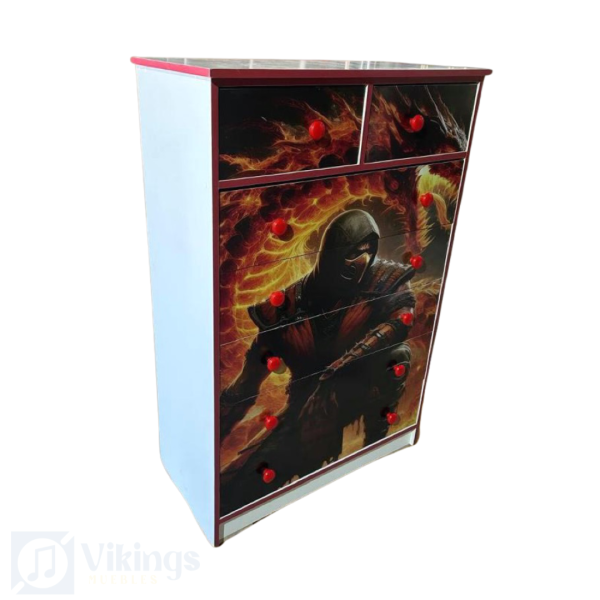 Comoda Siete Infantil Diseño Mortal Kombat - Imagen 2